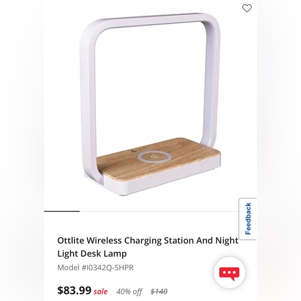 Ottlite Wireless Charging Desk Lamp WHITE